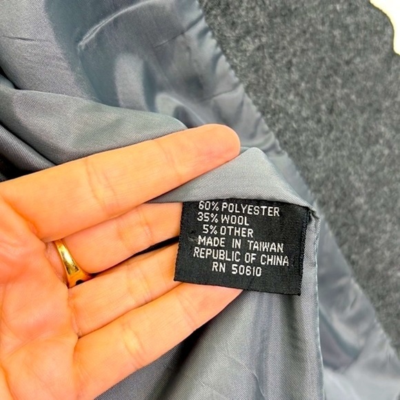 Whip O Will - Vintage Charcoal Gray Scalloped Edge Lined Blazer W Pockets SZ 14 - Picture 10 of 13